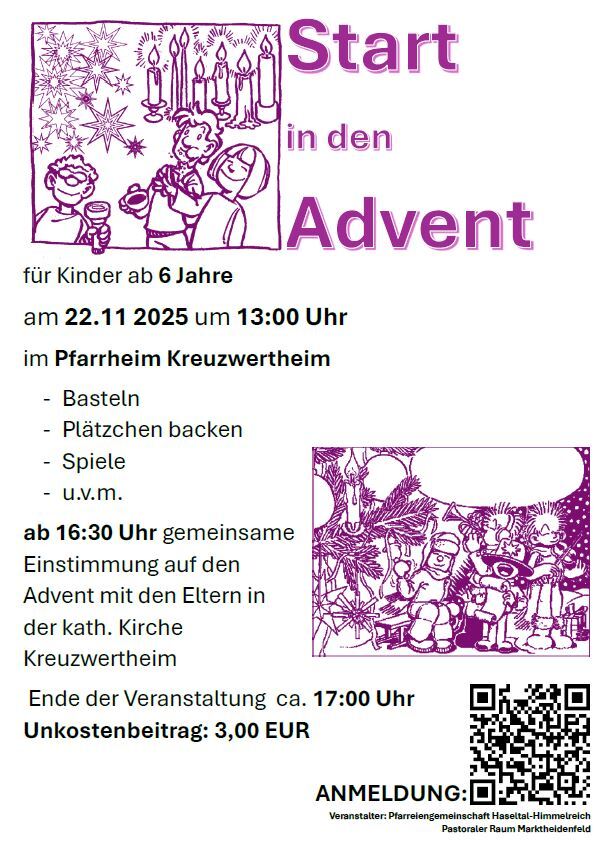 Plakat Start in den Advent Kindernachmittag